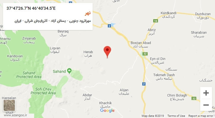 روستای نهر بر روی نقشه