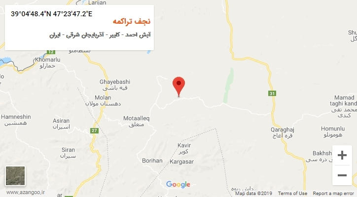 روستای نجف تراکمه بر روی نقشه