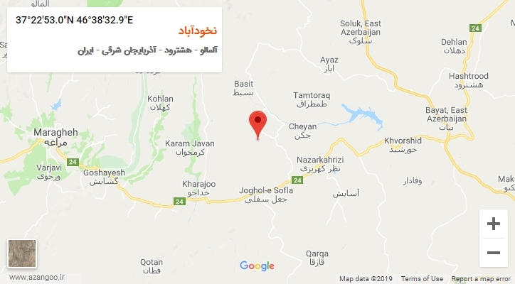 روستای نخودآباد بر روی نقشه