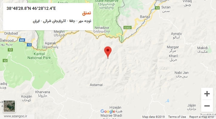 روستای نمنق بر روی نقشه