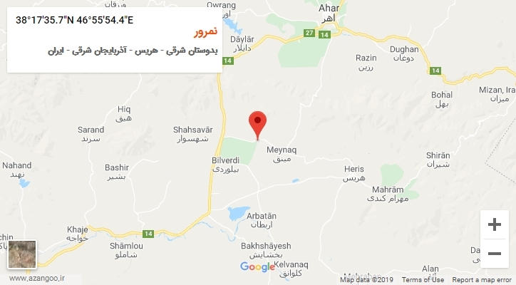 روستای نمرور بر روی نقشه