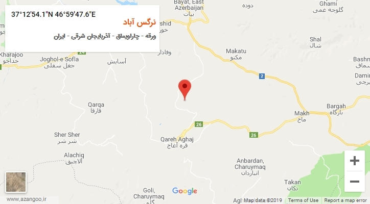 روستای نرگس آباد بر روی نقشه