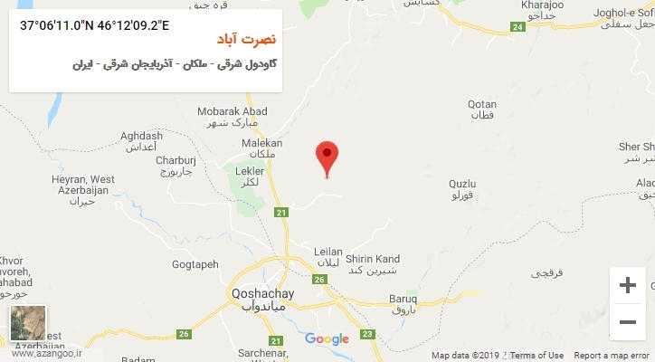 روستای نصرت آباد بر روی نقشه