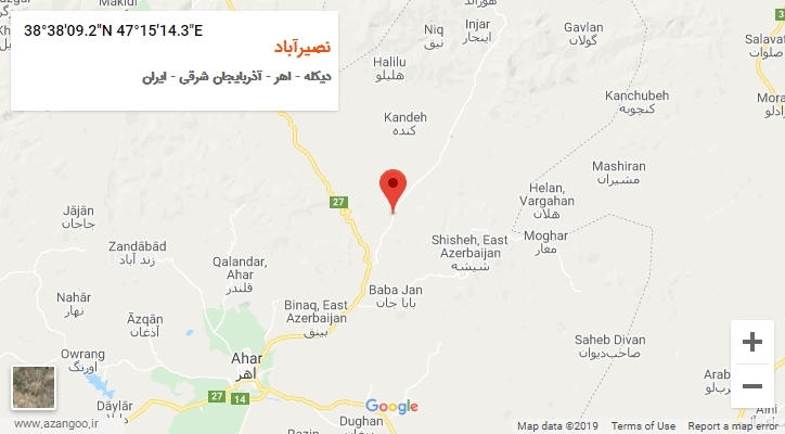 روستای نصیرآباد بر روی نقشه