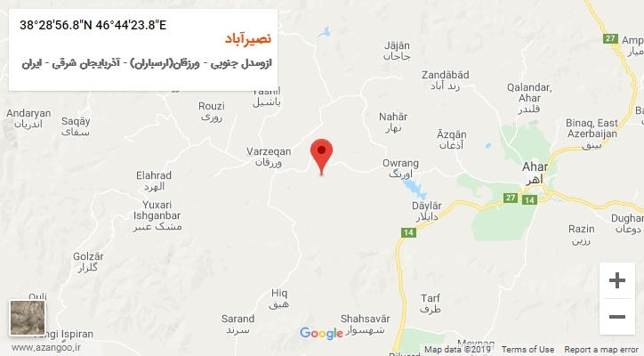 روستای نصیرآباد بر روی نقشه