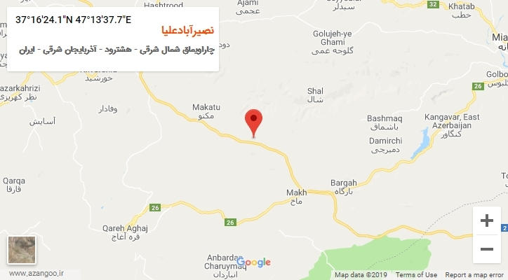 روستای نصیرآبادعلیا بر روی نقشه