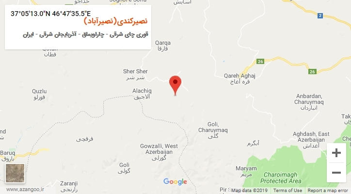 روستای نصیرکندی(نصیرآباد) بر روی نقشه