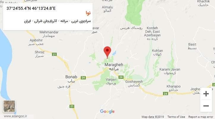 روستای نوا بر روی نقشه