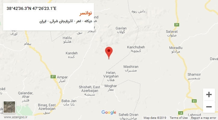 روستای نوانسر بر روی نقشه