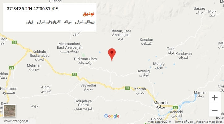 روستای نودیق بر روی نقشه