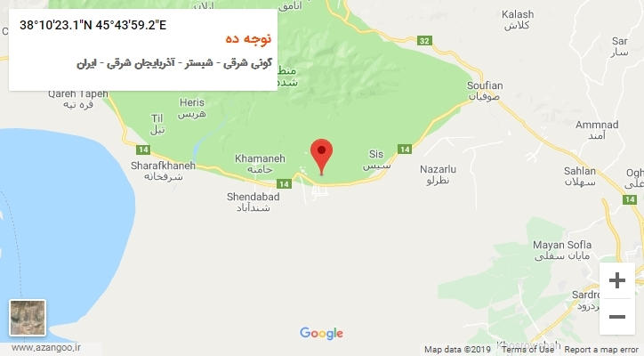 روستای نوجه ده بر روی نقشه