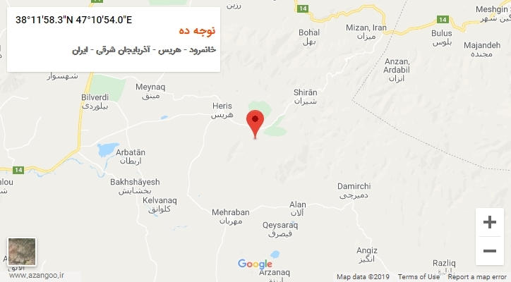 روستای نوجه ده بر روی نقشه