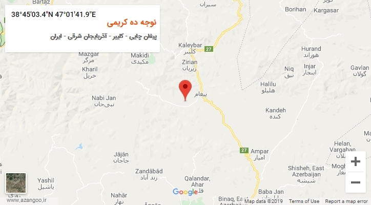 روستای نوجه ده کریمی بر روی نقشه