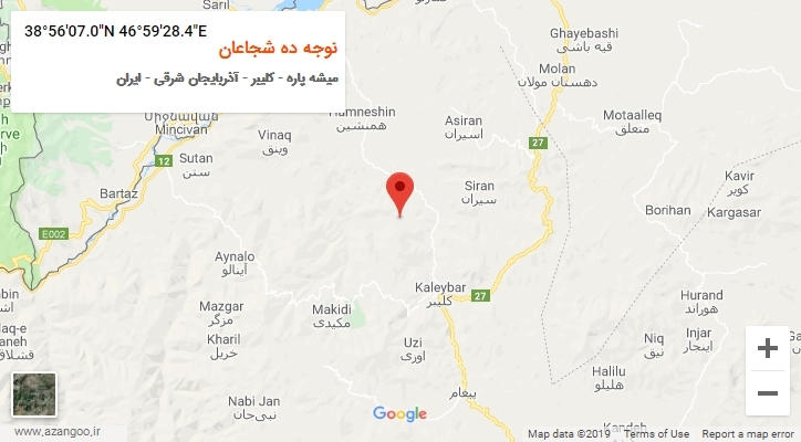 روستای نوجه ده شجاعان بر روی نقشه
