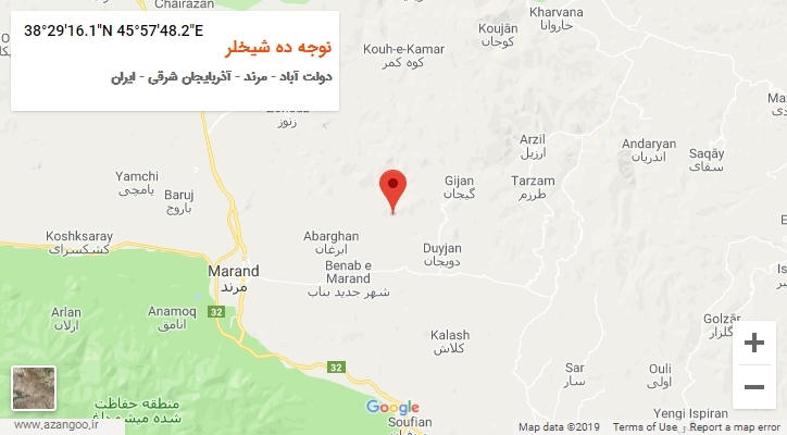 روستای نوجه ده شیخلر بر روی نقشه