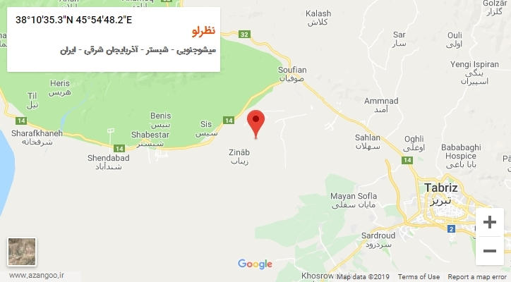 روستای نظرلو بر روی نقشه