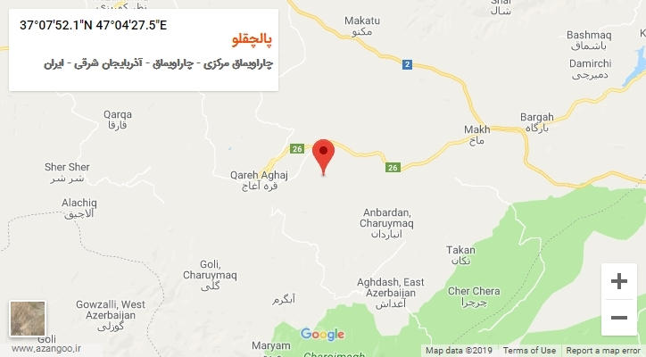 روستای پالچقلو بر روی نقشه