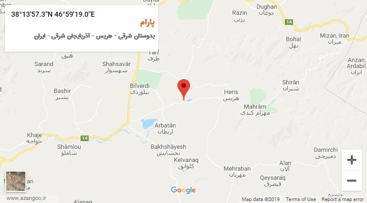 روستای پارام بر روی نقشه
