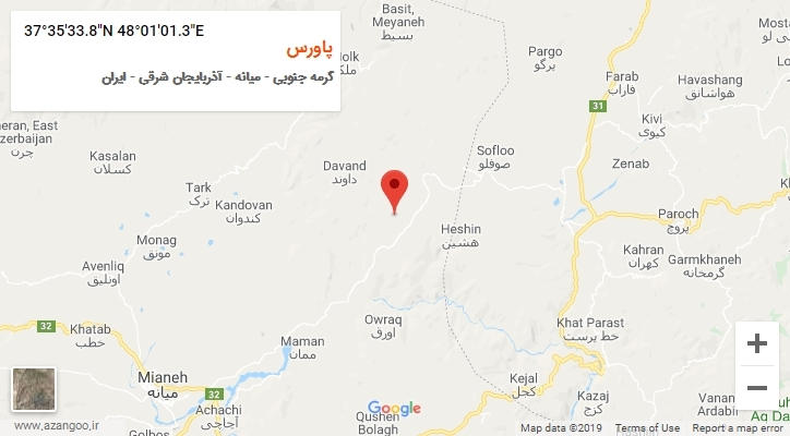 روستای پاورس بر روی نقشه