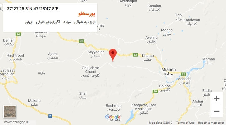 روستای پورسخلو بر روی نقشه