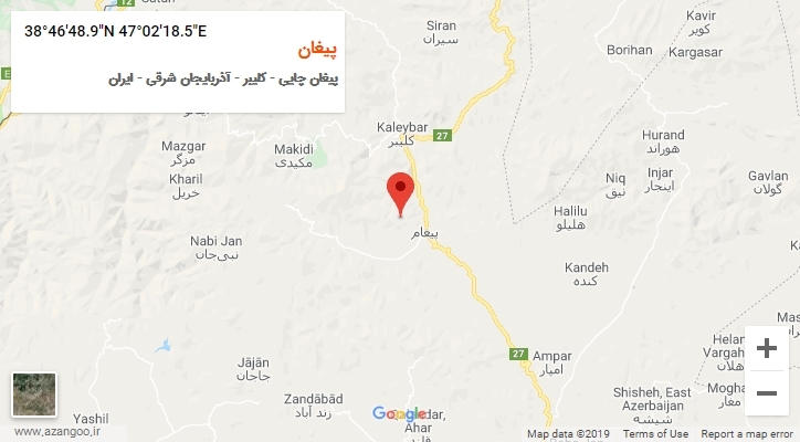 روستای پیغان بر روی نقشه