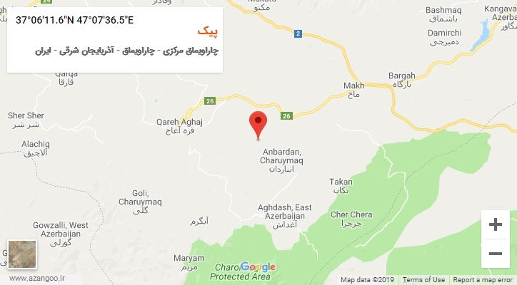 روستای پیک بر روی نقشه