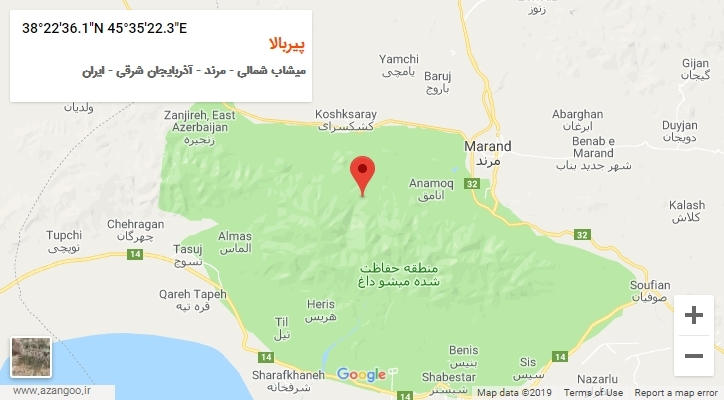 روستای پیربالا بر روی نقشه