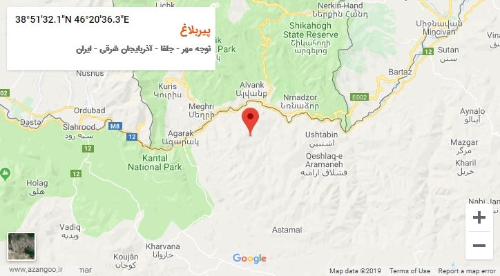روستای پیربلاغ بر روی نقشه