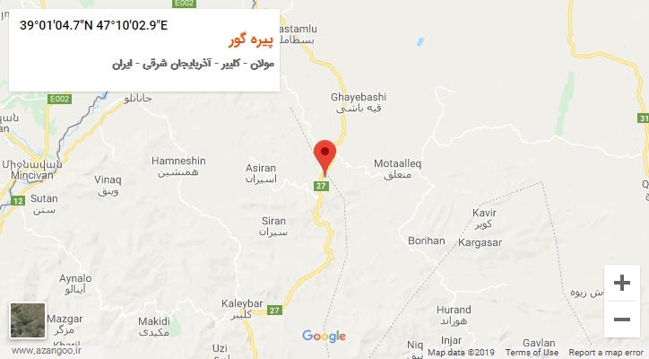 روستای پیره گور بر روی نقشه