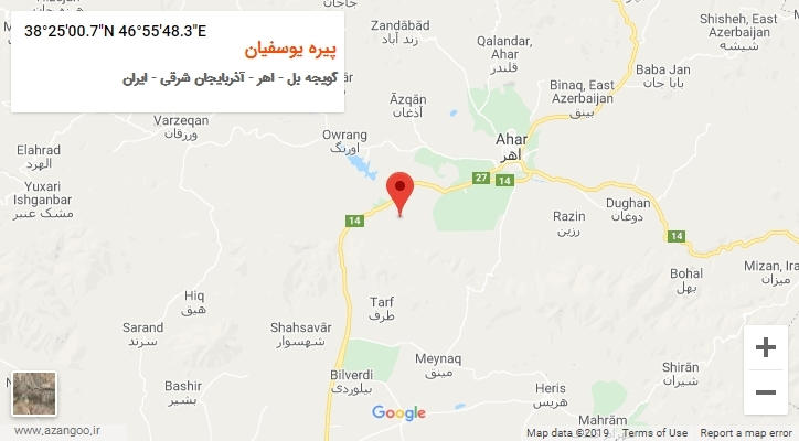 روستای پیره یوسفیان بر روی نقشه