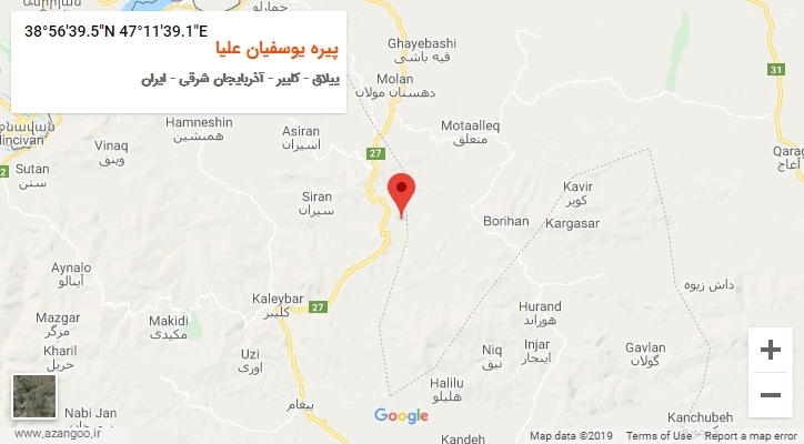 روستای پیره یوسفیان علیا بر روی نقشه