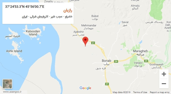 روستای رازیان بر روی نقشه