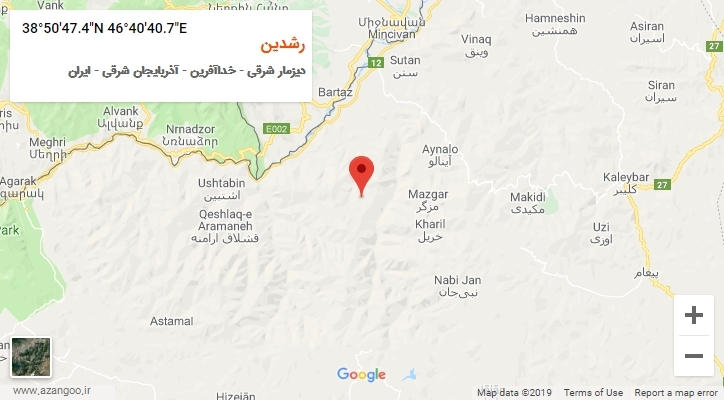 روستای رشدین بر روی نقشه
