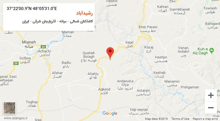 روستای رشیدآباد بر روی نقشه