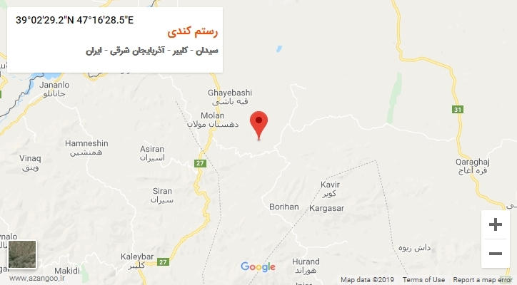 روستای رستم کندی بر روی نقشه