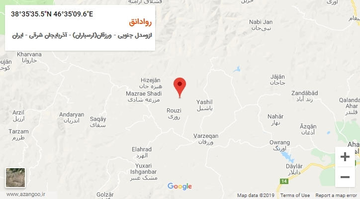 روستای روادانق بر روی نقشه