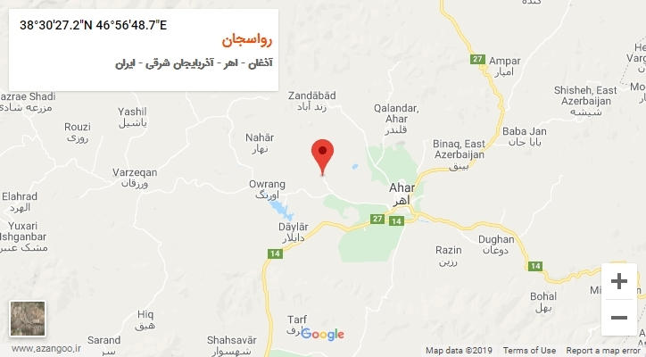 روستای رواسجان بر روی نقشه