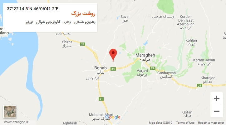 روستای روشت بزرگ بر روی نقشه