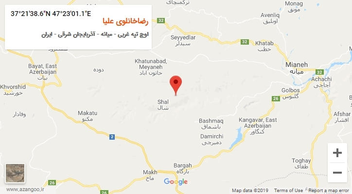 روستای رضاخانلوی علیا بر روی نقشه