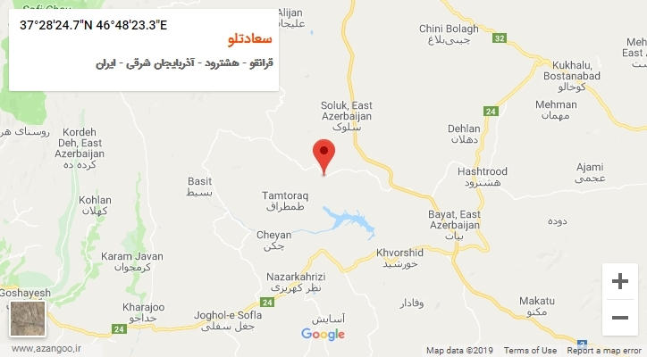 روستای سعادتلو بر روی نقشه