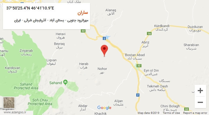 روستای ساران بر روی نقشه