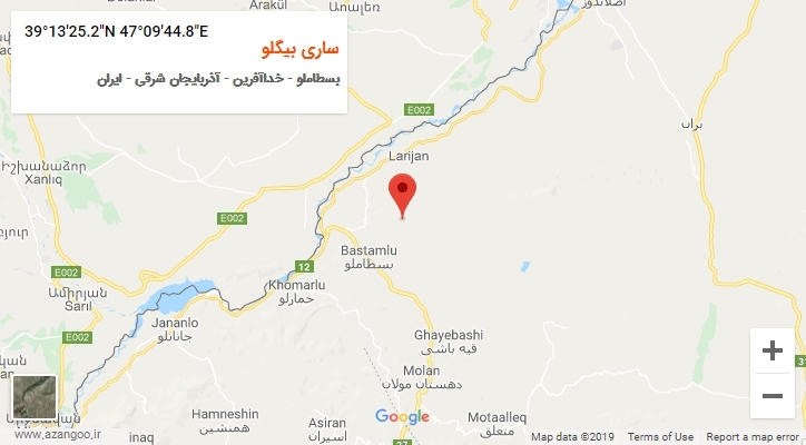 روستای ساری بیگلو بر روی نقشه