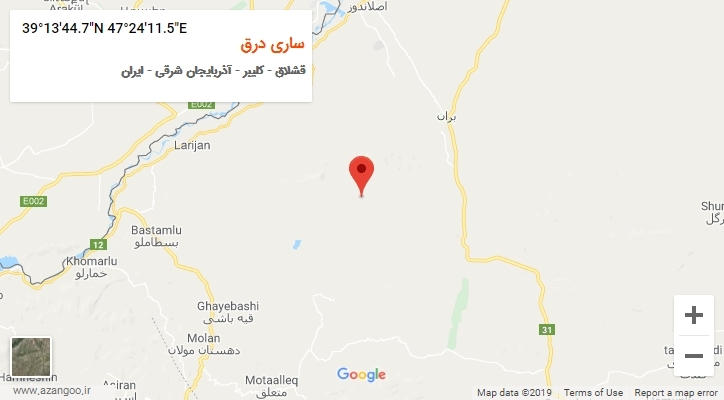 روستای ساری درق بر روی نقشه