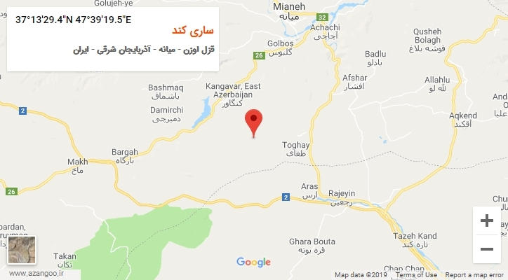 روستای ساری کند بر روی نقشه