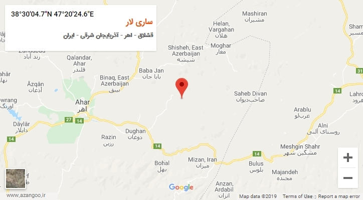 روستای ساری لار بر روی نقشه