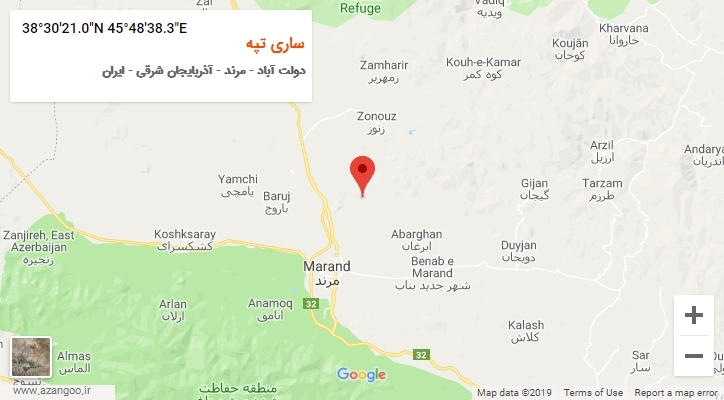 روستای ساری تپه بر روی نقشه