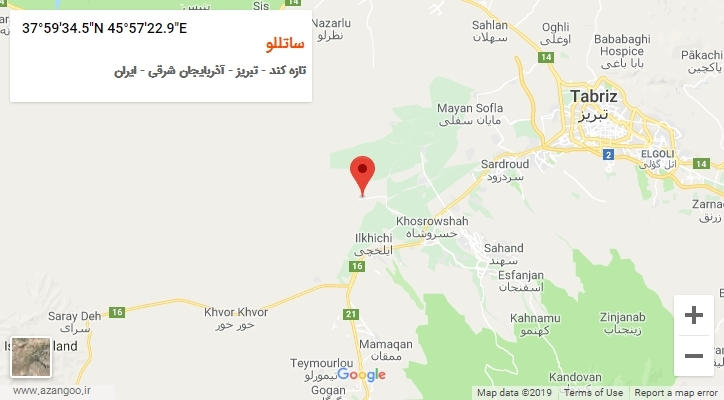 روستای ساتللو بر روی نقشه