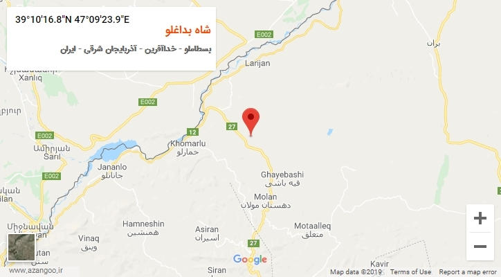 روستای شاه بداغلو بر روی نقشه
