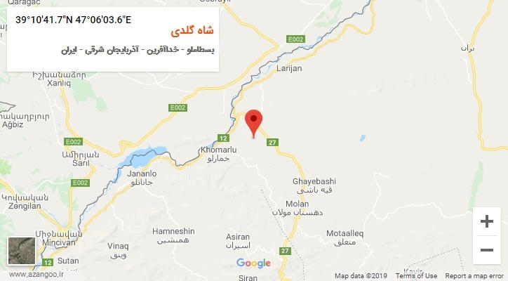 روستای شاه گلدی بر روی نقشه