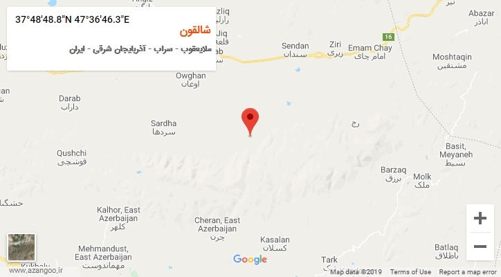 روستای شالقون بر روی نقشه